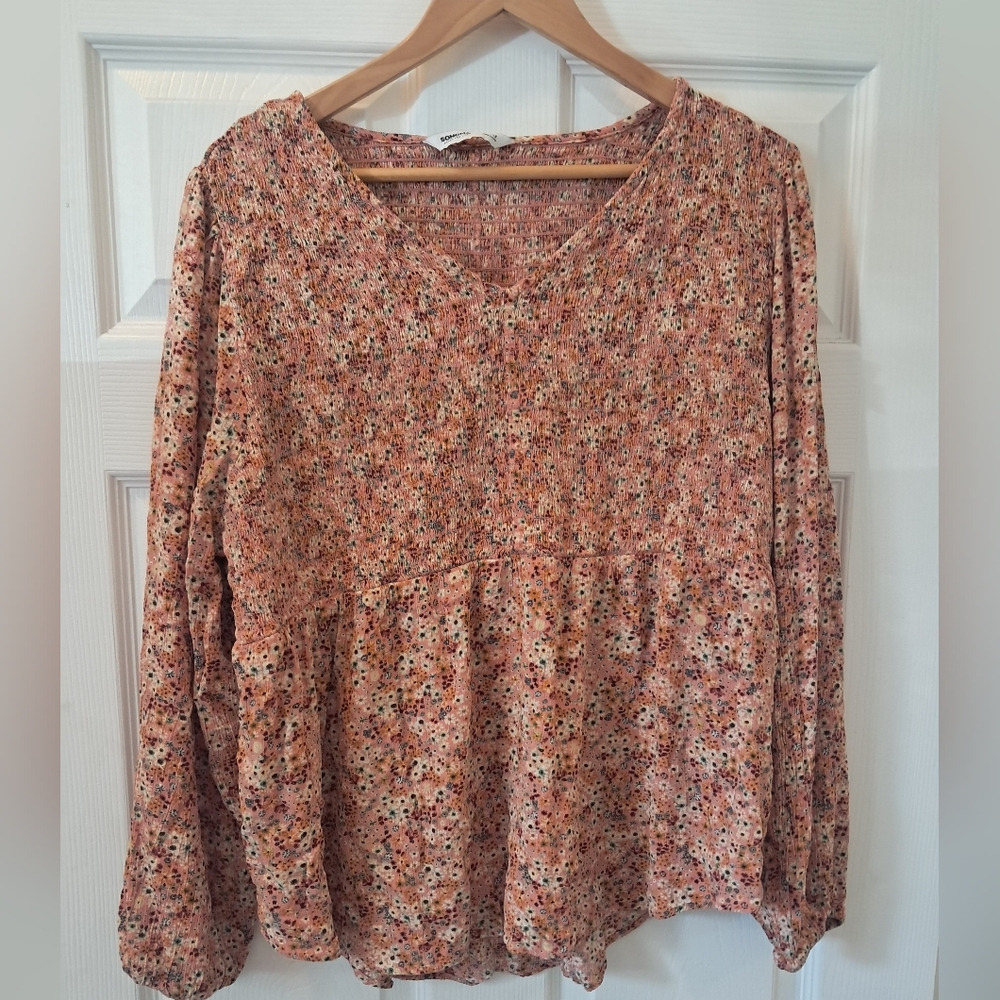 Sonoma Rust Floral Blouse